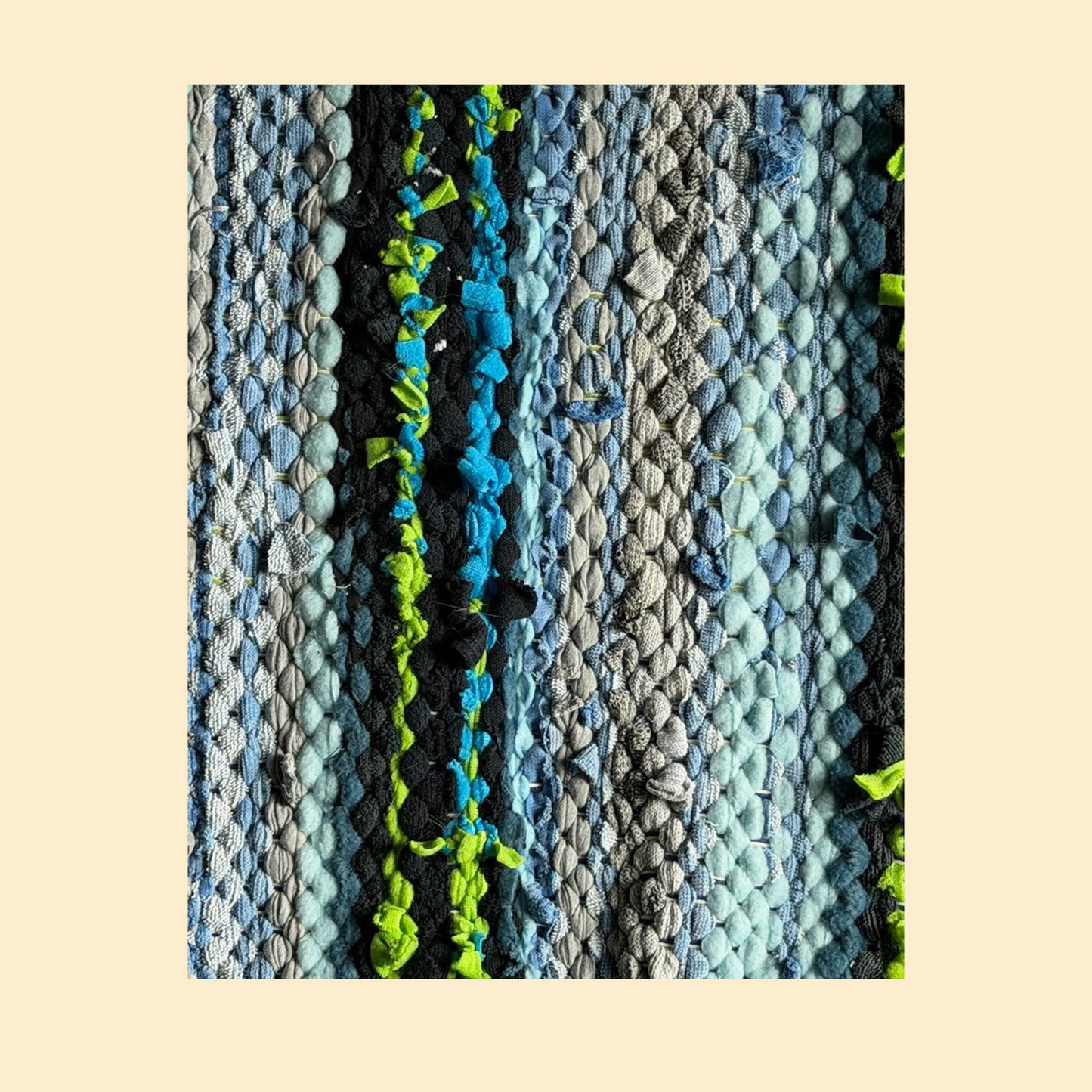 Rag Rug, Black + Blue