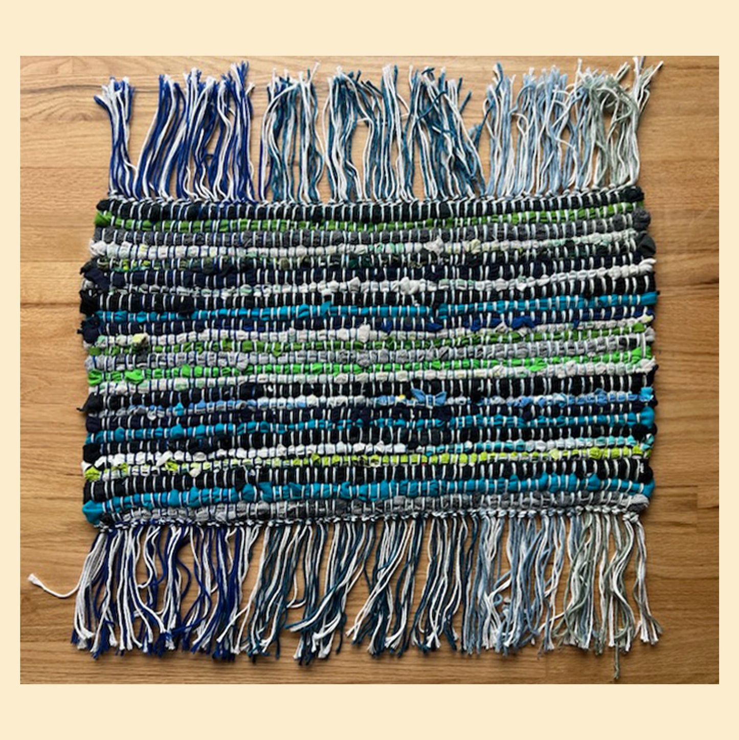 Rag Rug, Black + Blue