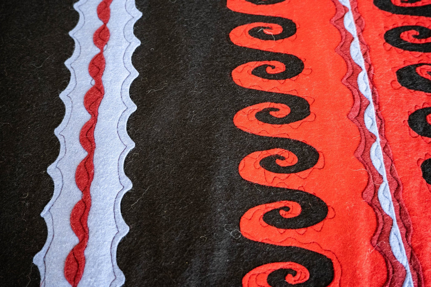 Decorative Table Runner Japanese Wave Wool Felt Sold