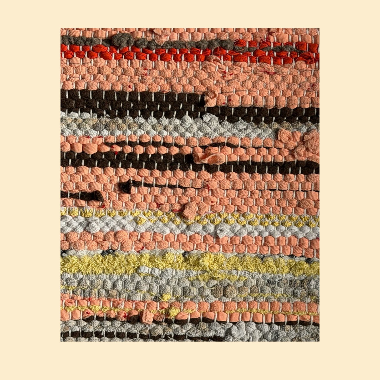 Rag Rug, Orange + Multi-Color