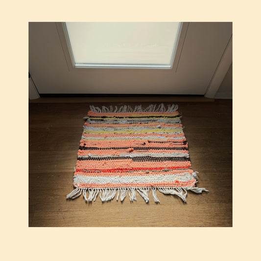 Rag Rug, Orange + Multi-Color