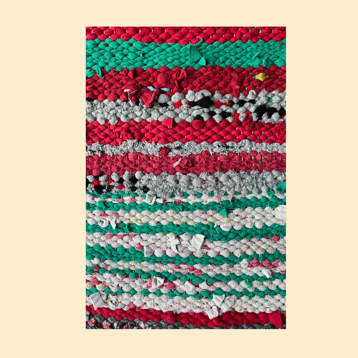 Rag Rug, Green + Red